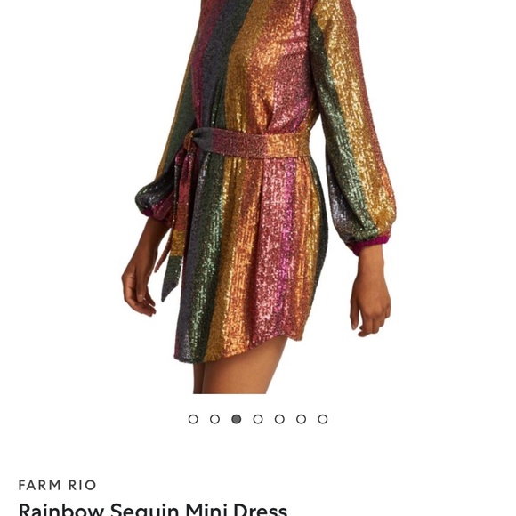 FARM RIO Rainbow Sequin Mini Dress - Picture 4 of 8
